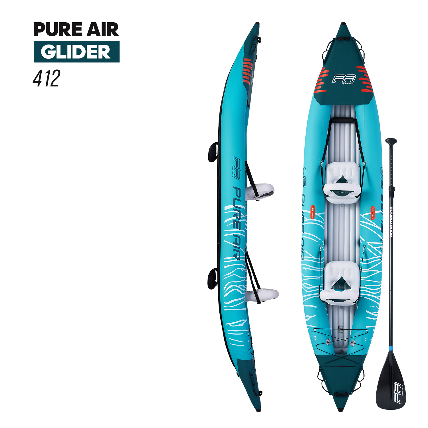 Надувной каяк трехместный PURE AIR Glider-475